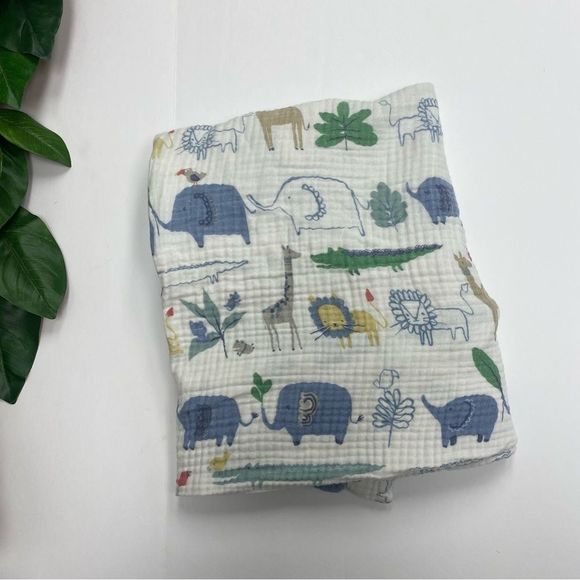 Pottery Barn Other Potterybarn Crib Sheet Elephant Cotton Muslin